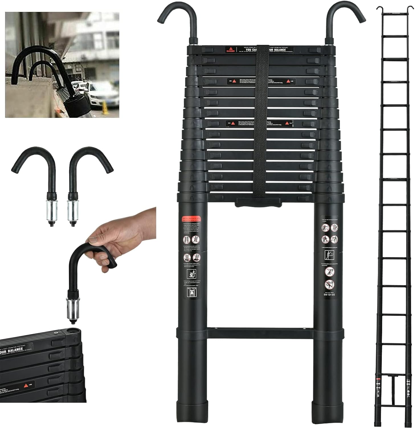 MultiPurpose Ladder Telescoping 20 FT Aluminum Telescopic Extension