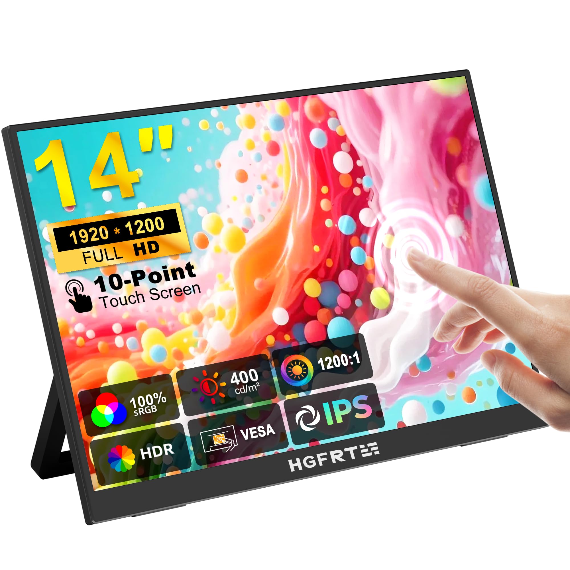 HGFRTEE 14インチ モバイルモニター 1920*1200 タッチパネル Amazon.co.jp: HGFRTEE ポータブルモニター タッチスクリーン 14インチ