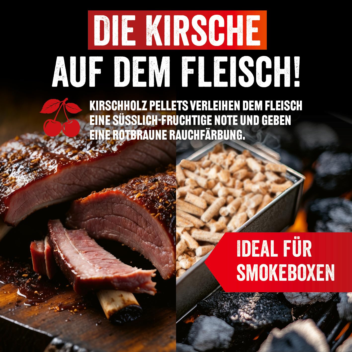 LANDMANN Grillpellets Kirsche 10kg | Für die besonders rauchige Note | Für Smoker, Pellet- und Holzkohlegrills & Pizzaöfen geeignet | Geringer Verbrauch | Ideal auch für Räucherboxen [Braun]