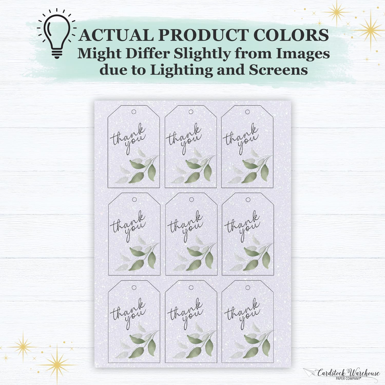 Cardstock Warehouse Diamond Print Inkjet Glitter - Premium White Glitter Cardstock Paper – 15 Sheets, 8.5 x 11" - 104 lb/280 GSM for Inkjet Printing, Die-Cutting, Card Making, Crafts, and DIY Projects