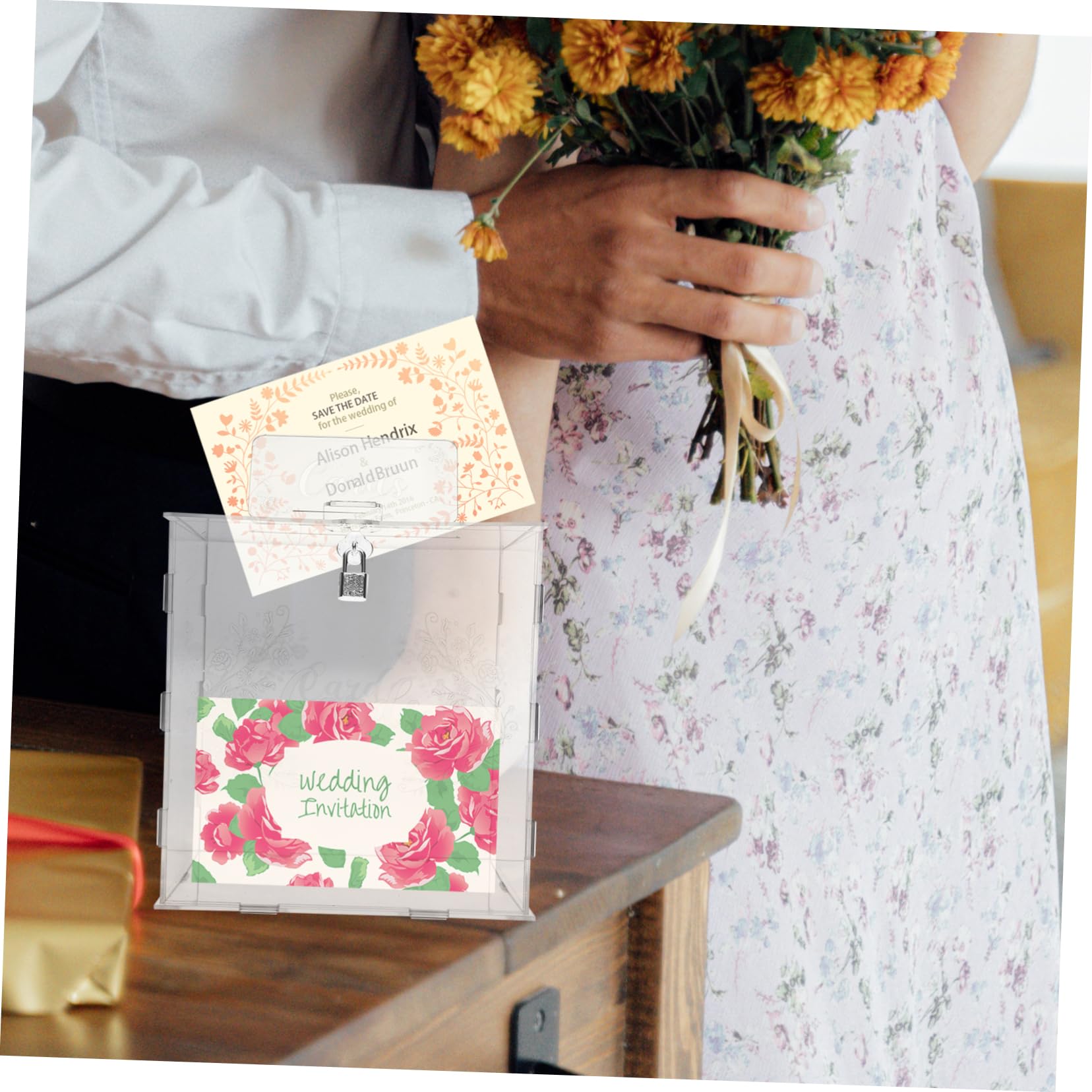 SHOWERORO Hochzeitskartenbox Aus Strapazierfähigem Transparente Spardose Für Geldgeschenke Multifunktionale Aufbewahrung Für Karten Wünsche Und Erinnerungen Für Hochzeiten Und Partys