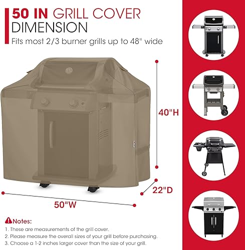 Miniatura 2 de Unicook - Funda para parrilla de barbacoa, resistente al agua, para exteriores, con costuras selladas, resistente al desgarro y a la decoloración,