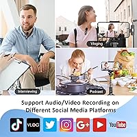 Vista 7 de MAYBESTA Micrófono de solapa inalámbrico Lavalier para iPhone y Android, micrófonos Bluetooth para grabación de video, 2 micrófonos con clip