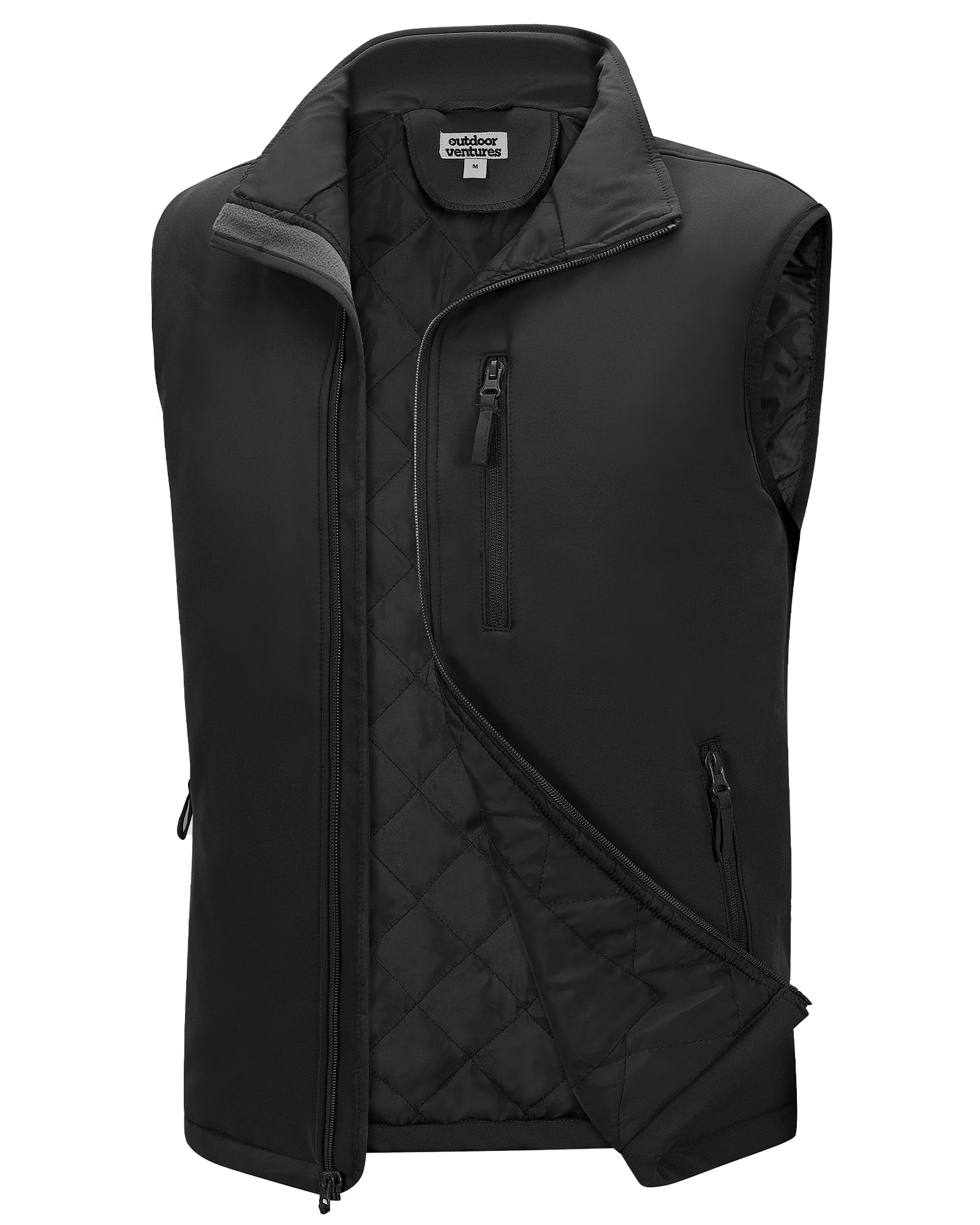 Outdoor Ventures Gilet softshell pour homme avec doublure rembourrée - Imperméable - Coupe-vent - Respirant - Sans manches - Pour le cyclisme, la course, la randonnée