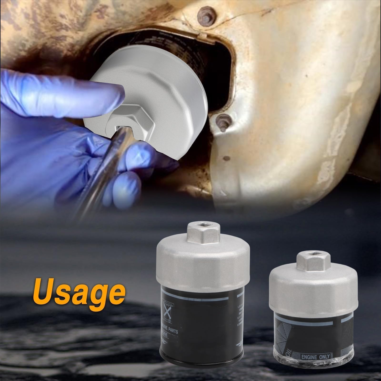 67mm 14-Flute Oil Filter Wrench - 3/8" Drive, For Subaru Filter Housing 15208AA160/15208AA100 - View #2