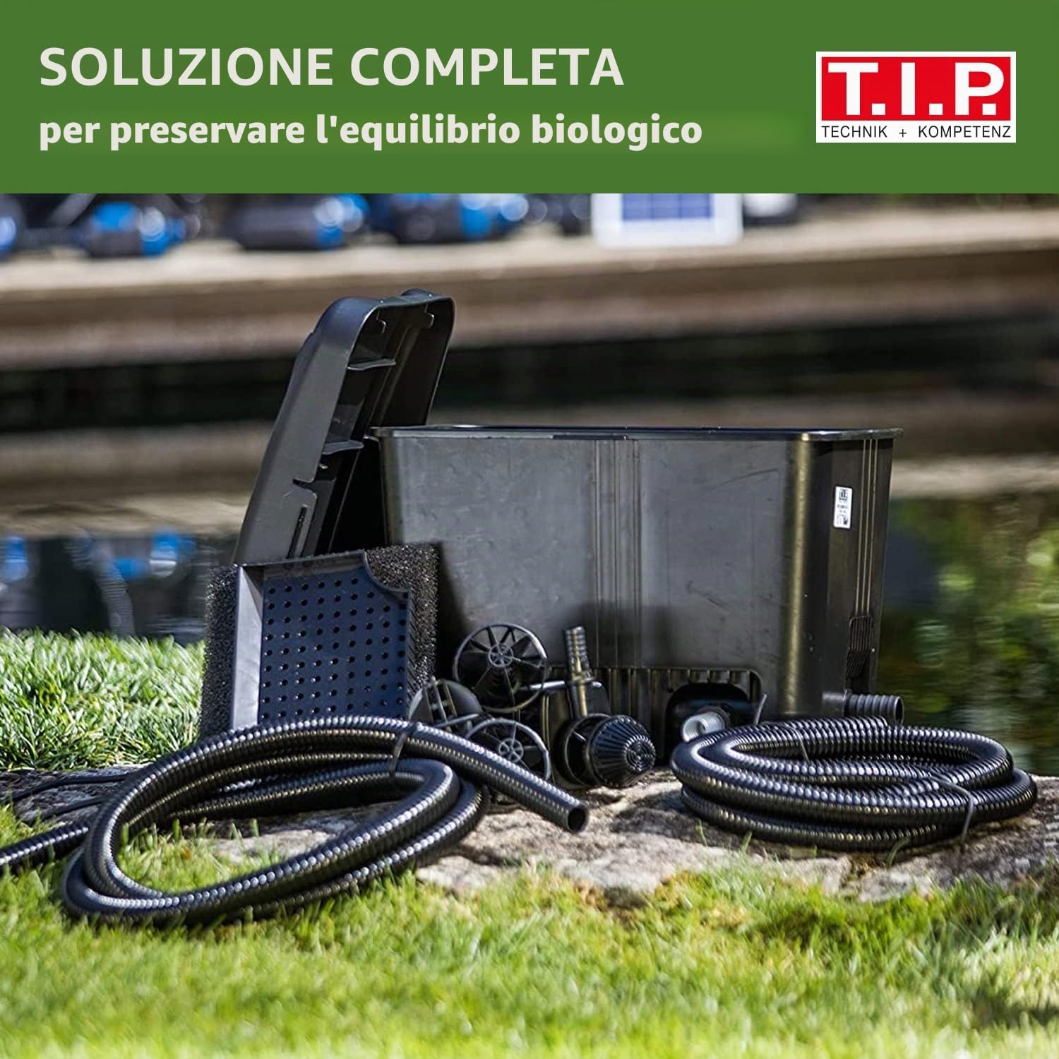 T.I.P. Filtro per laghetto esterno WDF 10000 UV 11, UV-C 11 Watt, per laghetti fino a 10.000 litri