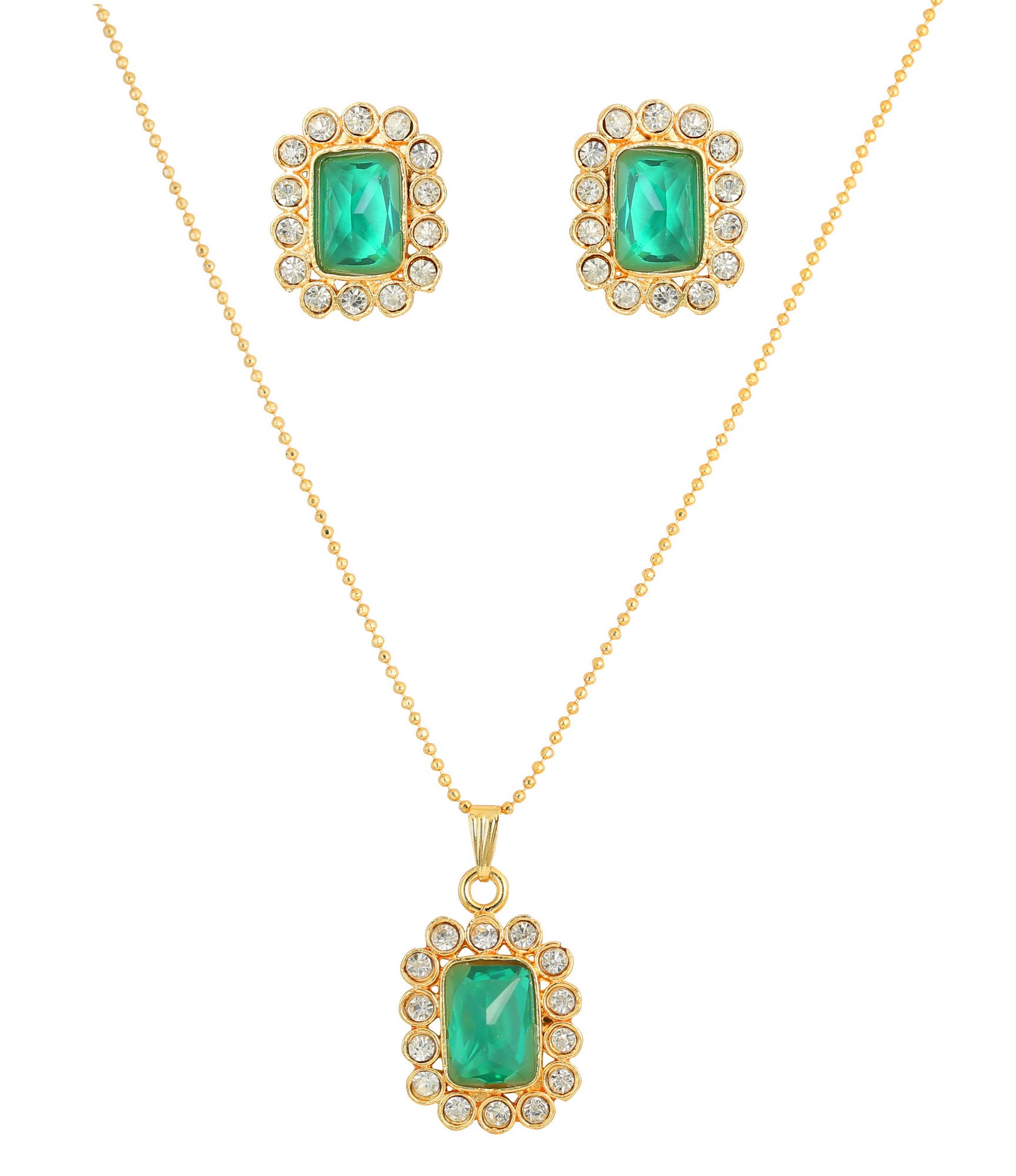 Touchstone Indian Bollywood delicate Creative Designer Jewelry Pendant Set In Gold And Silver Tone For Women.