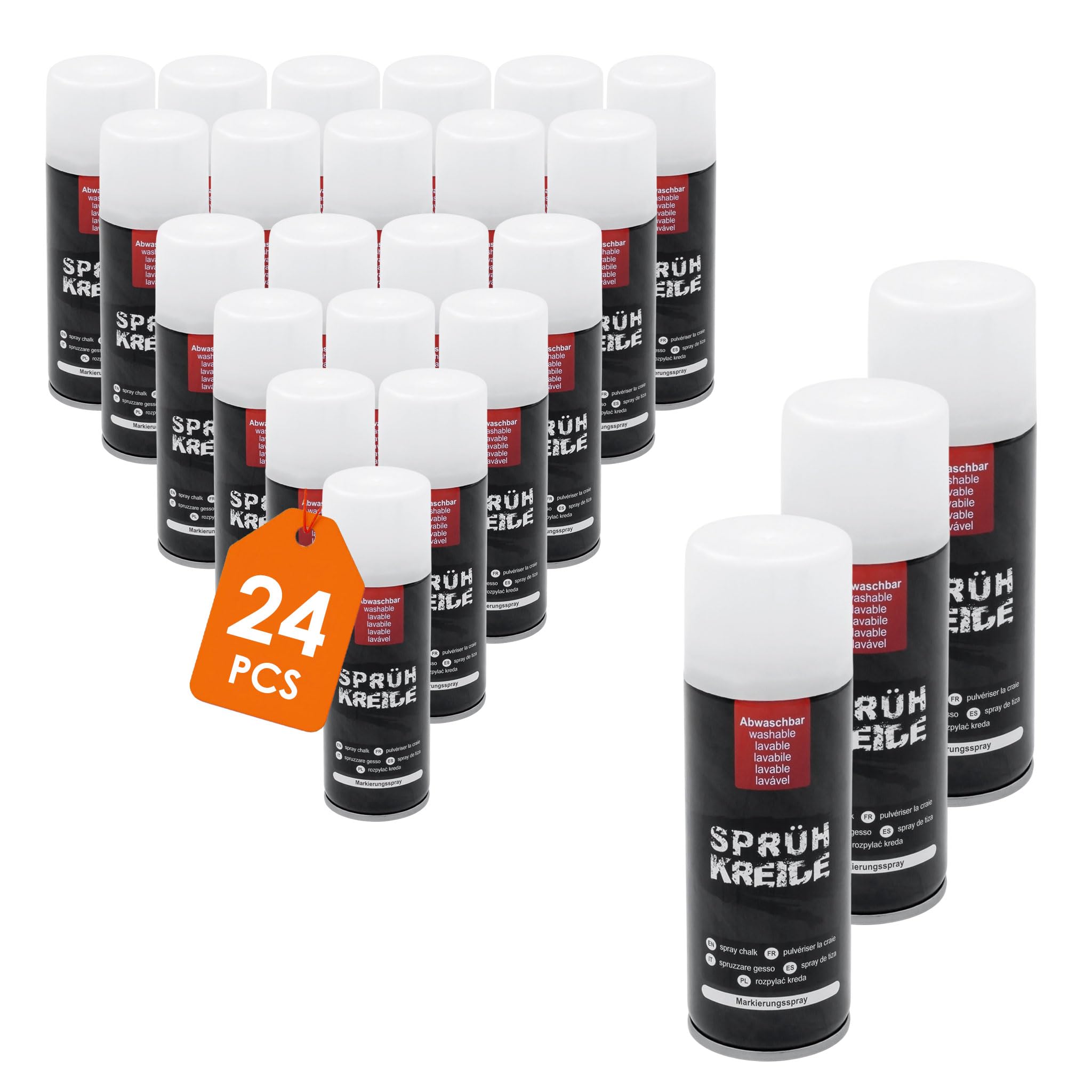 Spetebo Lot de 24 craies en spray blanches 100 ml marquage extérieur lavable