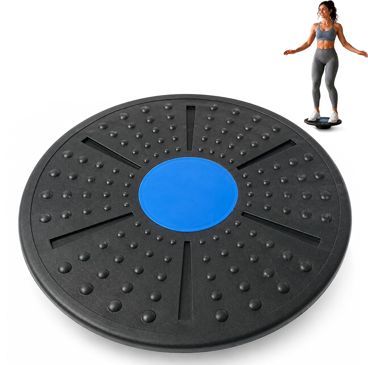 2 Level Wobble Board for Exercise Fitness, Balance Therapy and Sensory Use, Black, 36cm