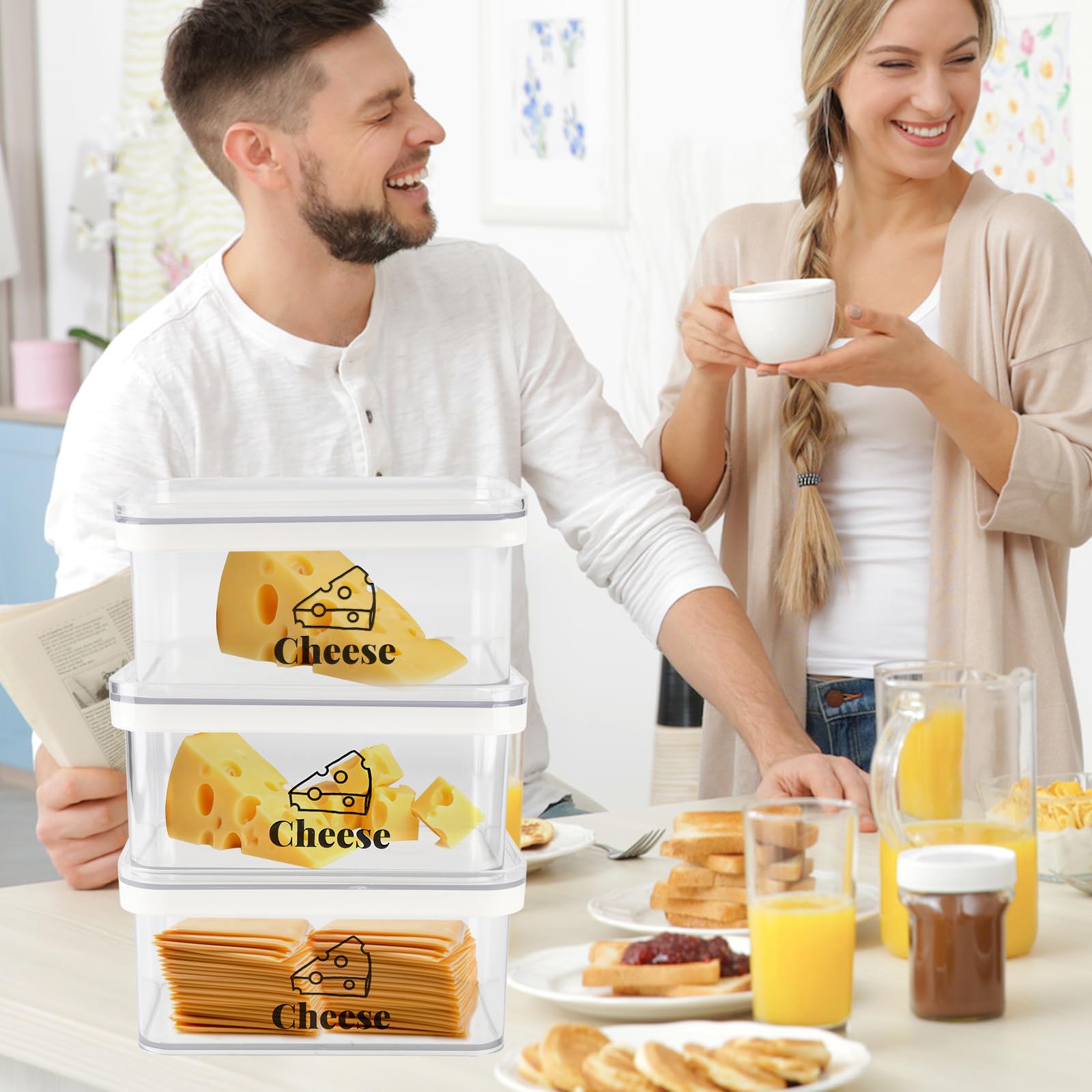 Käsebehälter für Kühlschrank, 3 Stück, geschredderter Käse, Aufbewahrungsbehälter mit Deckel, BPA-frei, Delikatfleisch-Aufbewahrungsbehälter, Frischkäse, Kühlschrank-Organizer und Aufbewahrung
