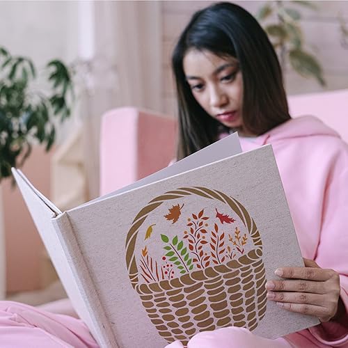 Miniatura 5 de FINGERINSPIRE Plantilla de cesta de otoño de 11.8 x 11.8 pulgadas, plantilla de pintura reutilizable para plantas de otoño, plantilla de decoración