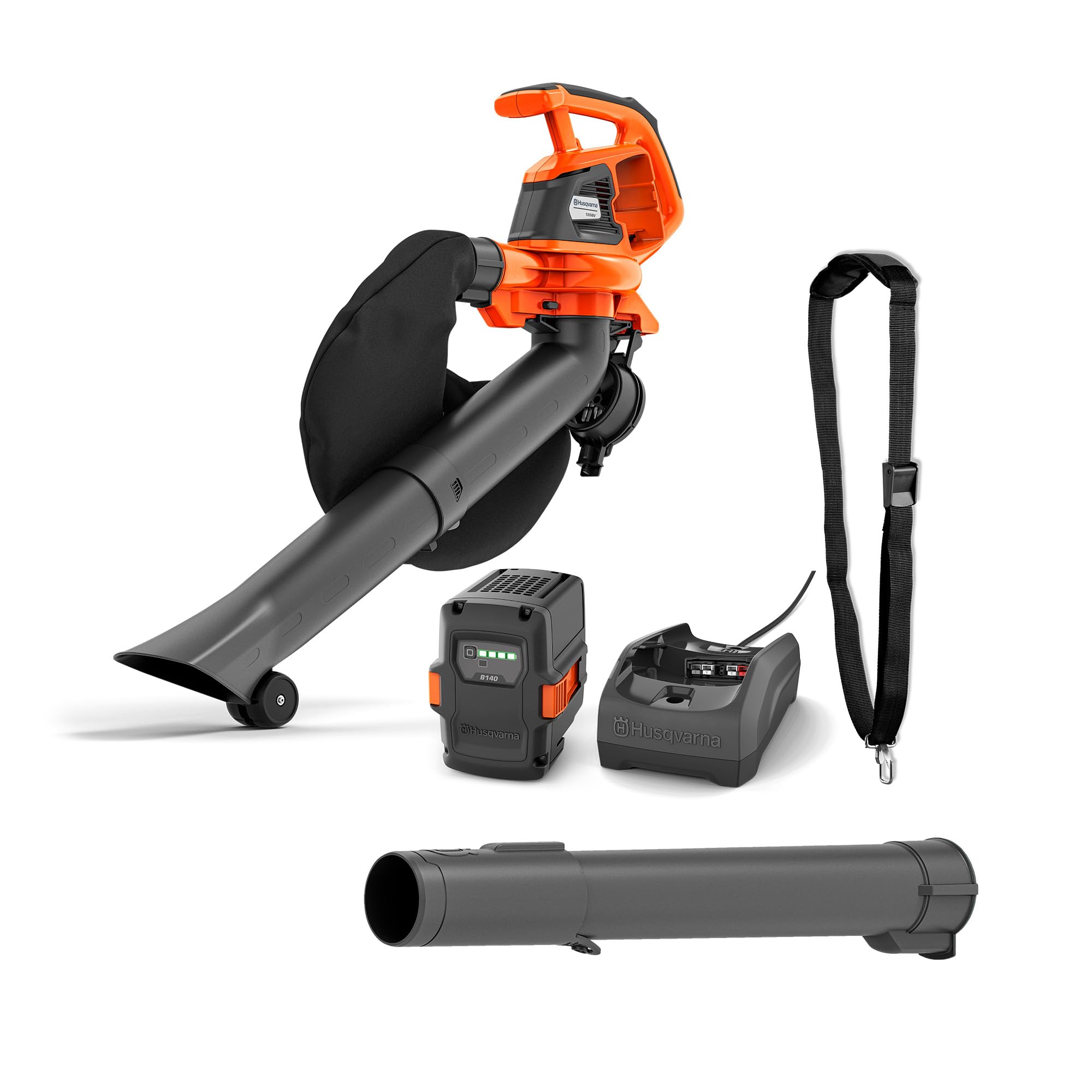 Husqvarna 120iBV : Souffleur à Batterie 36 V, Batterie et Chargeur Inclus, Force de soufflage 10 N, Tube réglable, Moteur sans balais, Silencieux et léger. Idéal pour l'Entretien du Jardin.