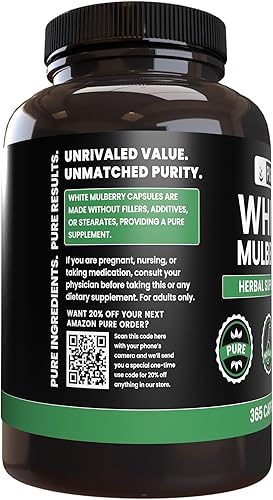 Miniatura 2 de Pure Original Ingredients Morera blanca (365 cápsulas) sin magnesio o rellenos de arroz, siempre puro, verificado por laboratorio