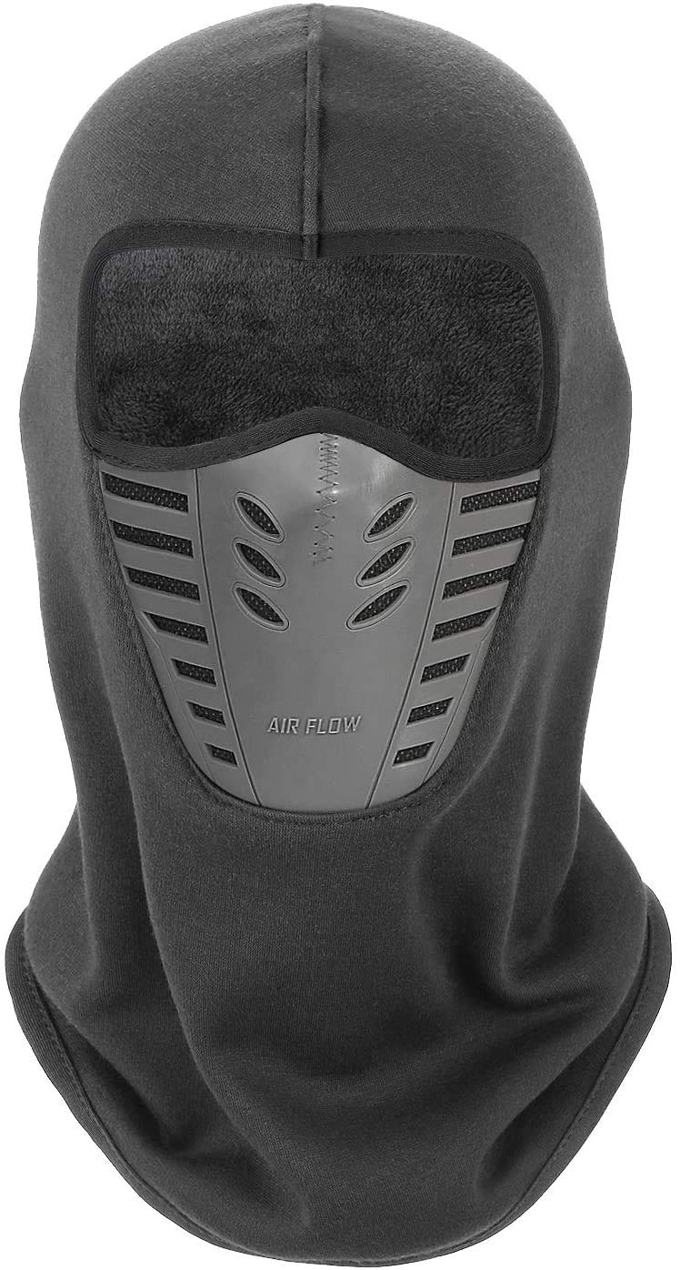 JMP Unisex Winter Warm Balaclava Face Mask Bicycle Camping Ski Outdoor Masks Washable,Windproof Motorcycle Balaclava Outdoor Sports (Grey)-image-5