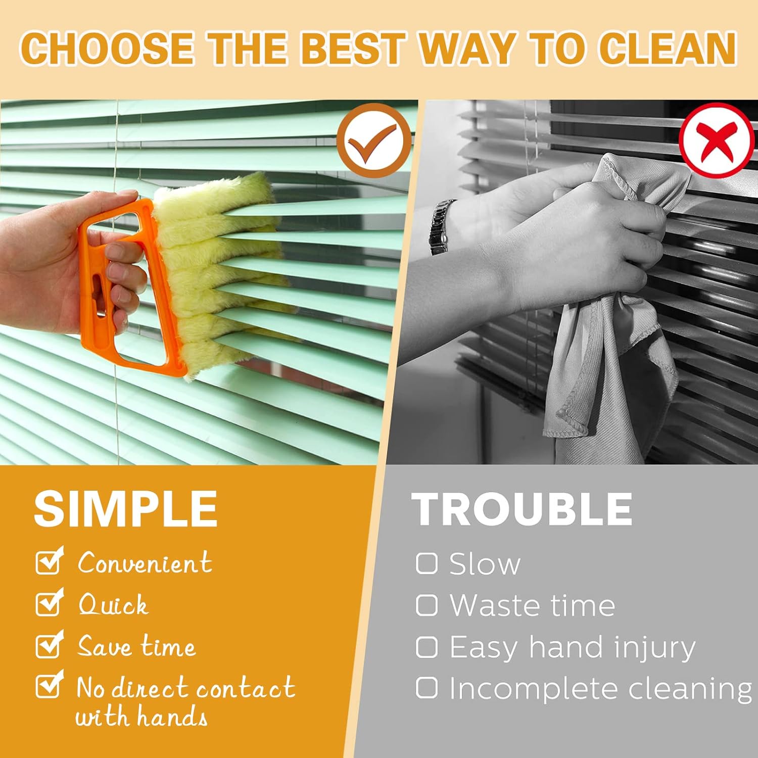 Venetian Window Blind Cleaner Duster Tool Set, Mini Blind Cleaner Duster