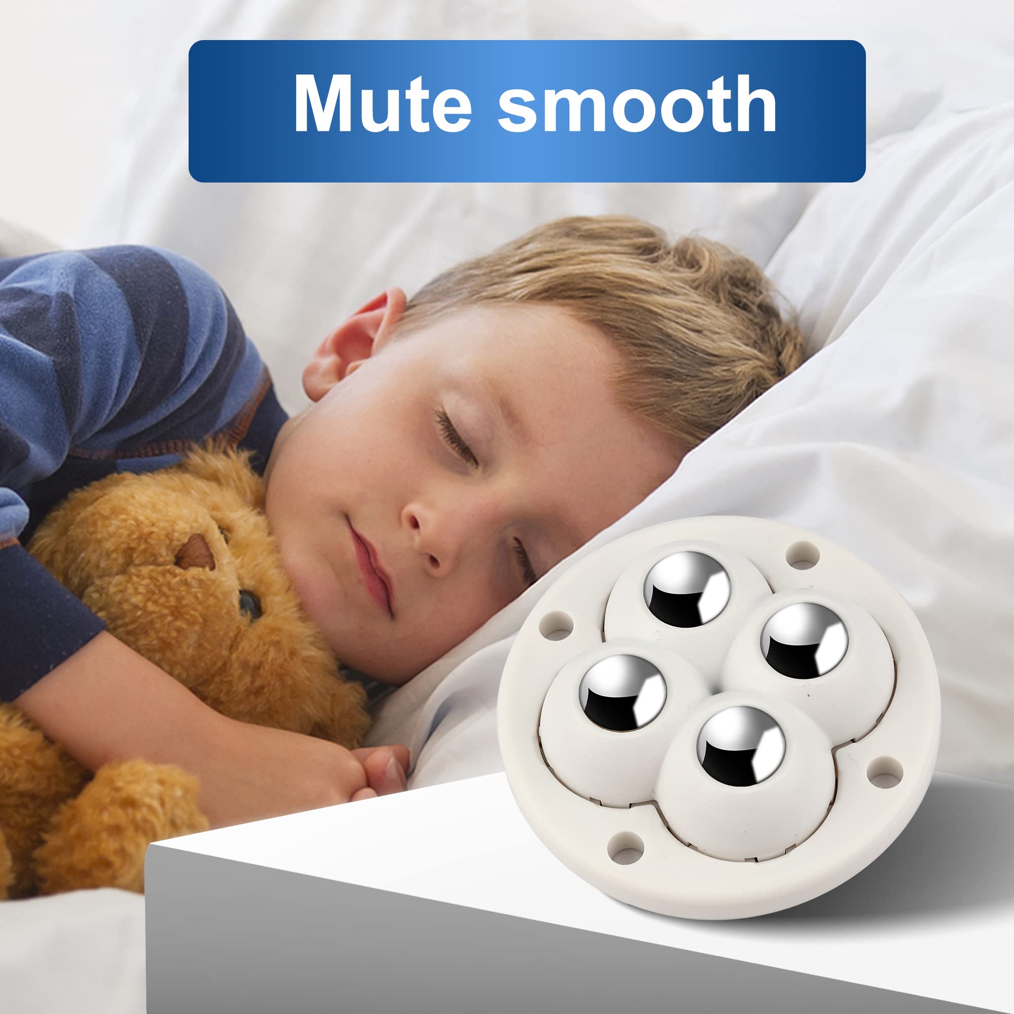 TPZORJX 8 Stück Selbstklebende Mini-Rollen - 360° Schwenkbare Lenkrollen Für Möbel & Küchengeräte