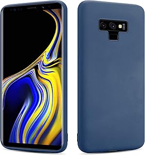 حافظة لهاتف سامسونج جالاكسي نوت 9 من شانز، حافظة هاتف من مطاط السيليكون والبولي يوريثين الحراري بلمسة نهائية ناعمة غير لامعة (ازرق كحلي)