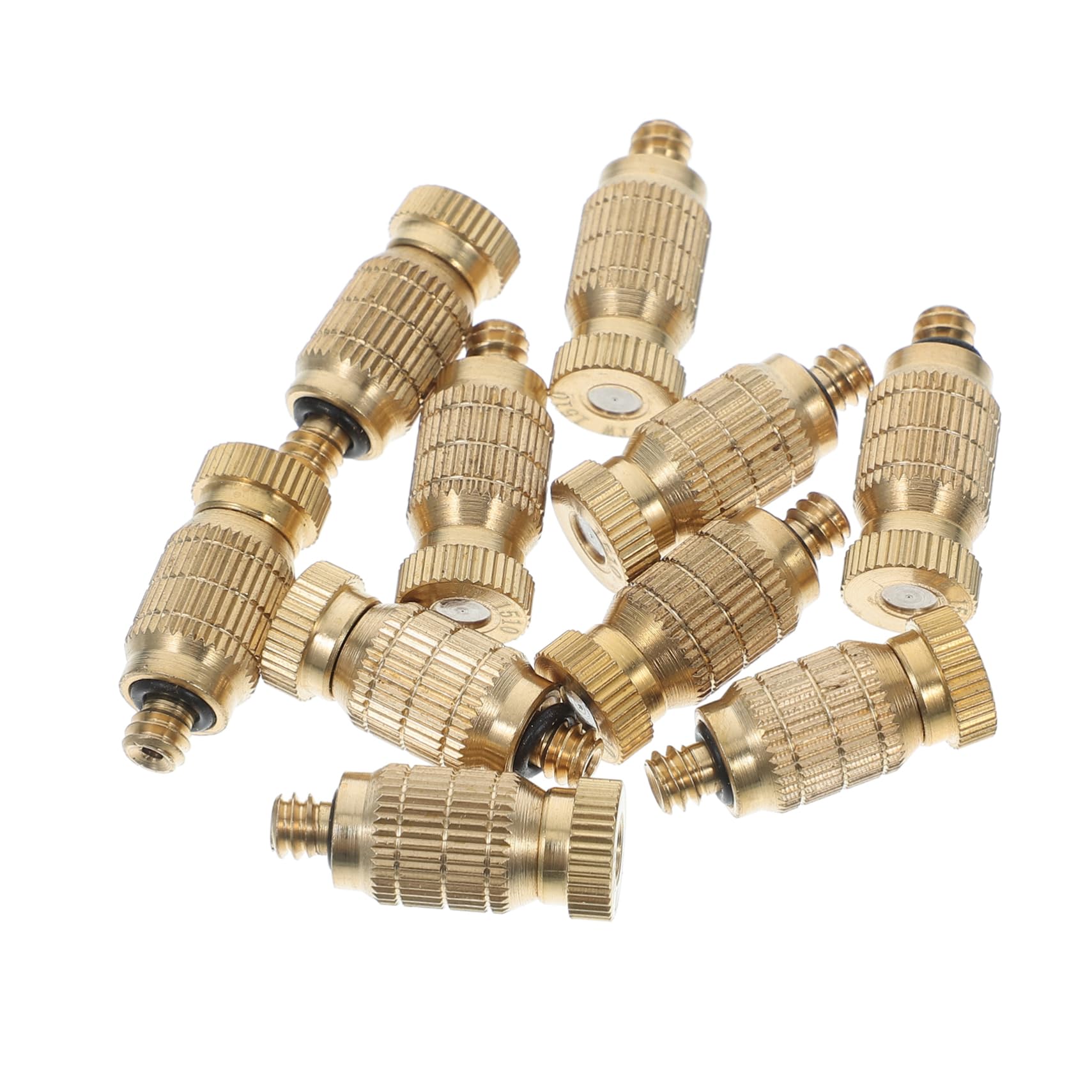 Toyvian Efficient Misting Nozzles 10pcs Brass High Pressure Atomizing Nozzles for Garden Irrigation