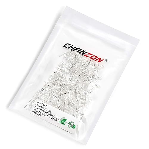 Miniatura 64 de CHANZON 100 unids 0.118 in blanco LED diodo luces (transparente redondo transparente DC 3V 20mA) iluminación brillante lámparas electrónica B)