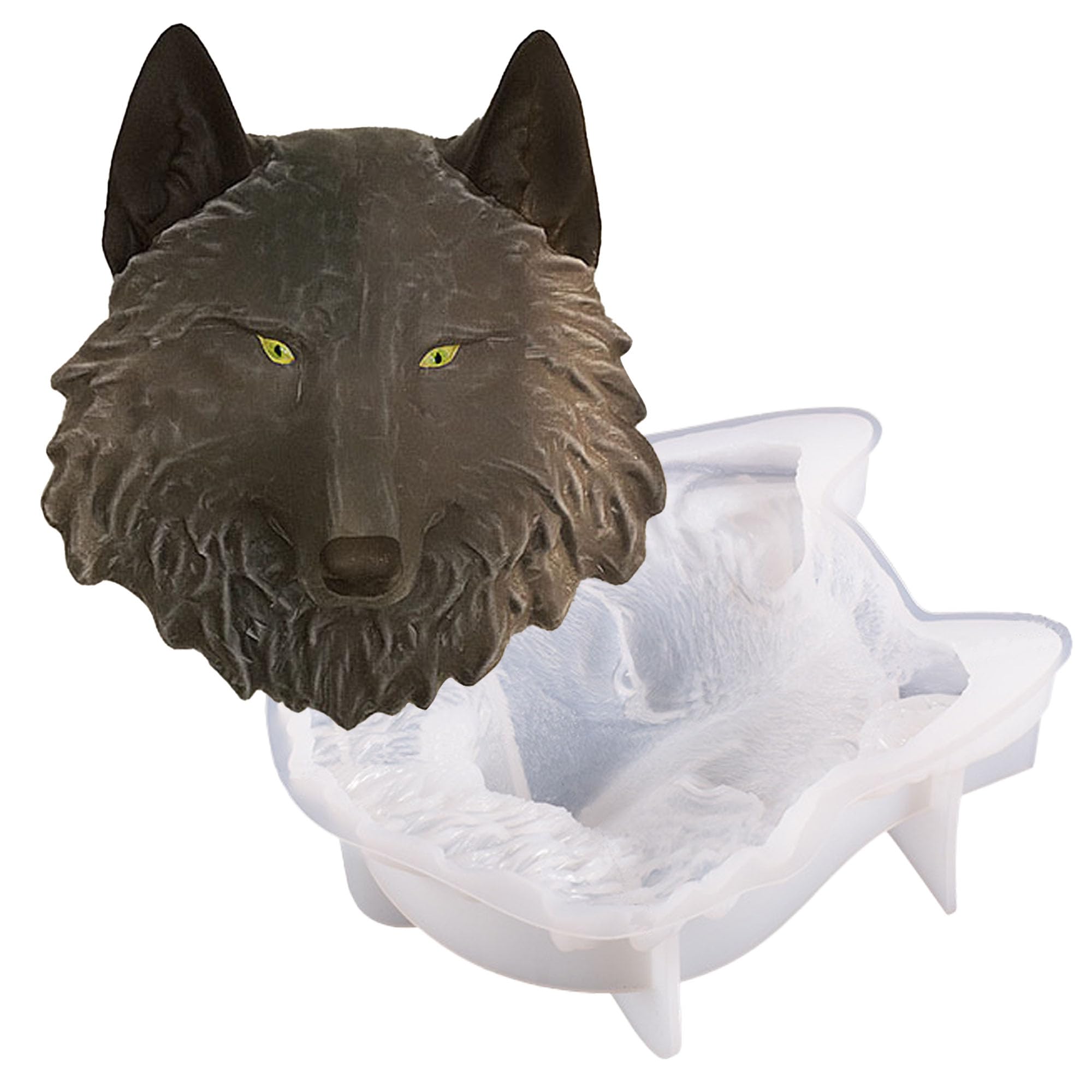 YayattyAnimal Silicone Molds, Wolf's Head Resin Molds Casting Molds Epoxy Silicone Molds for DIY Resin Casting Wall Desktop, Cabinets Halloween Home Décor