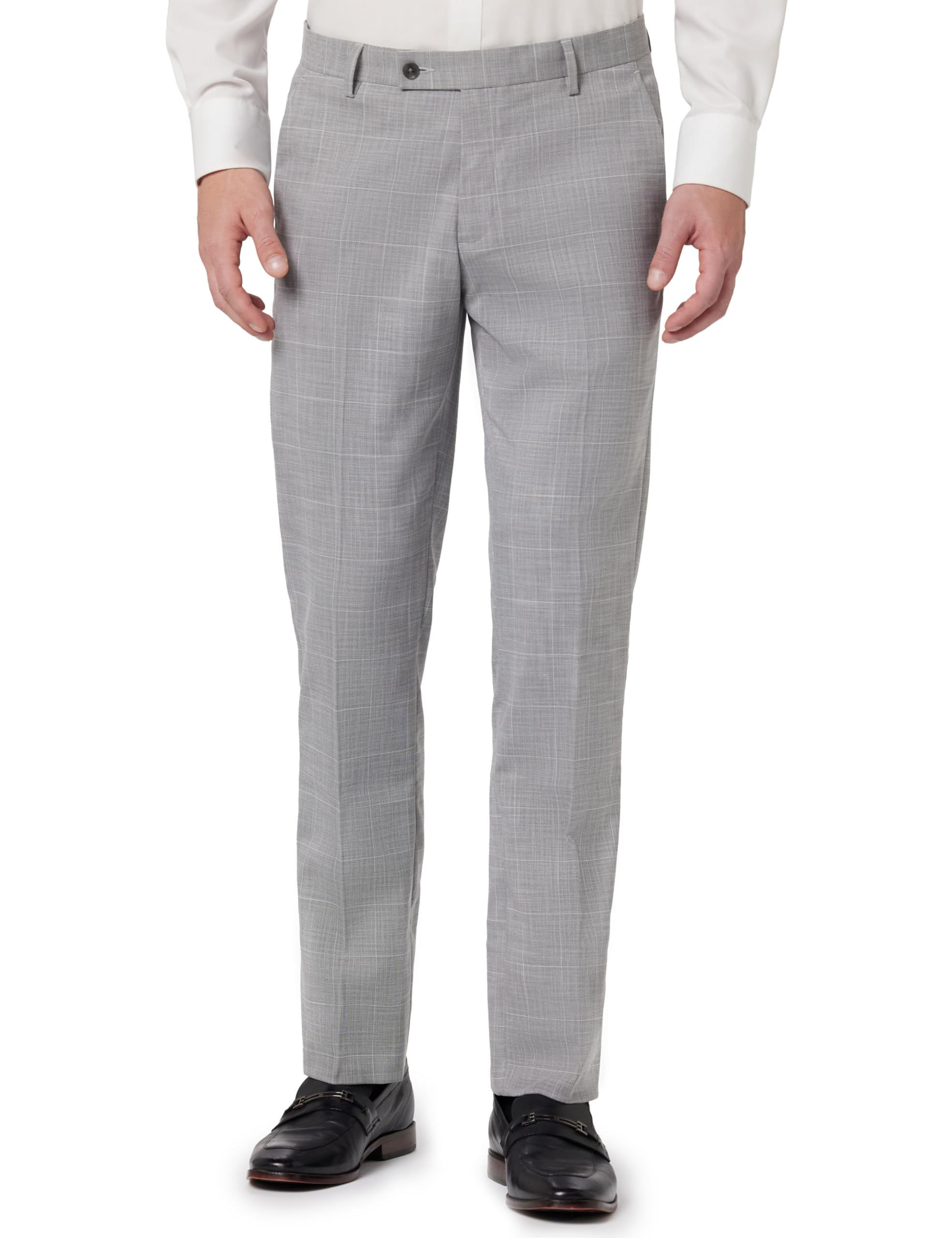 arrow Men Tapered fit Polyester CheckedMid-Rise waistTrousers(ARAEOTR1648_Grey_32)-picture-30