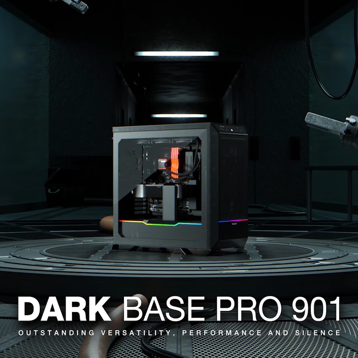 be quiet! Dark Base Pro 901 Black PC-Gehäuse, maximaler Airflow, 3X Silent Wings 4 PWM Lüfter nahezu unhörbarer Betrieb Touch-sensitives I/O-Panel, invertiertes Layout möglich, ARGB-Beleuchtung