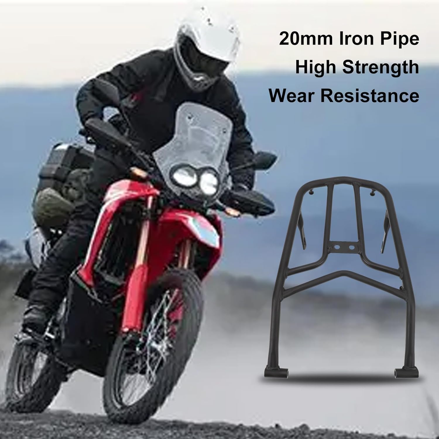 Motorcycle Rear Rack for CRF250L CRF250M CRF250, Motorcycle Luggage Rack, Powersports Luggage Racks, Rustproof and Easy Installation