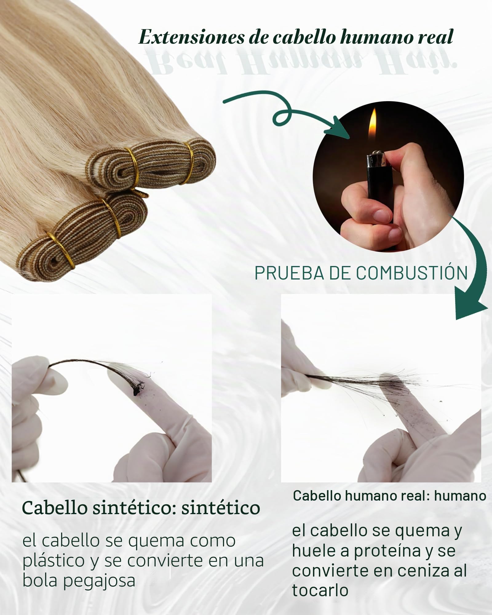 RUNATURE Extensiones Cortina Pelo Natural Rubio Ceniza Oscuro y Rubio Claro 35cm 100g Extensiones en Cortinas de Cabello Humano Liso #18AP60