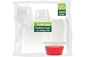 Freshware Portion Cups with Lids – 3.25 oz. (200 Disposable Cups)