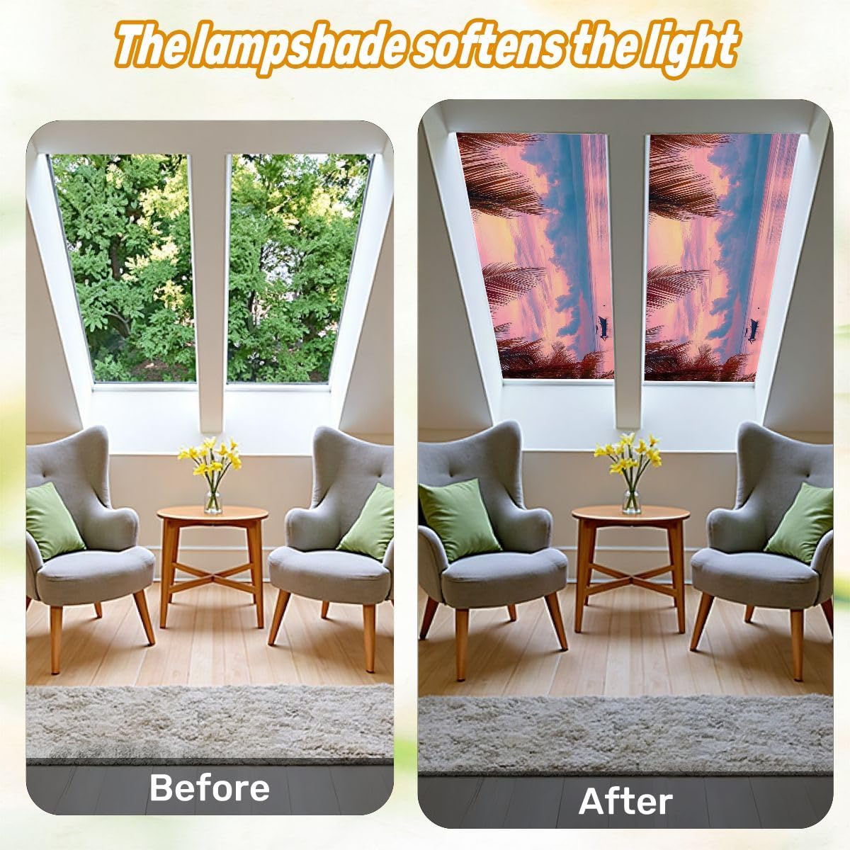 Fluorescent Light Covers for Ceiling Lights Twilight Sunset Tropical sea Bohol Philippines Easy to Install Magnetic Light Filter for Classroom Office Hospitals School Home Decor