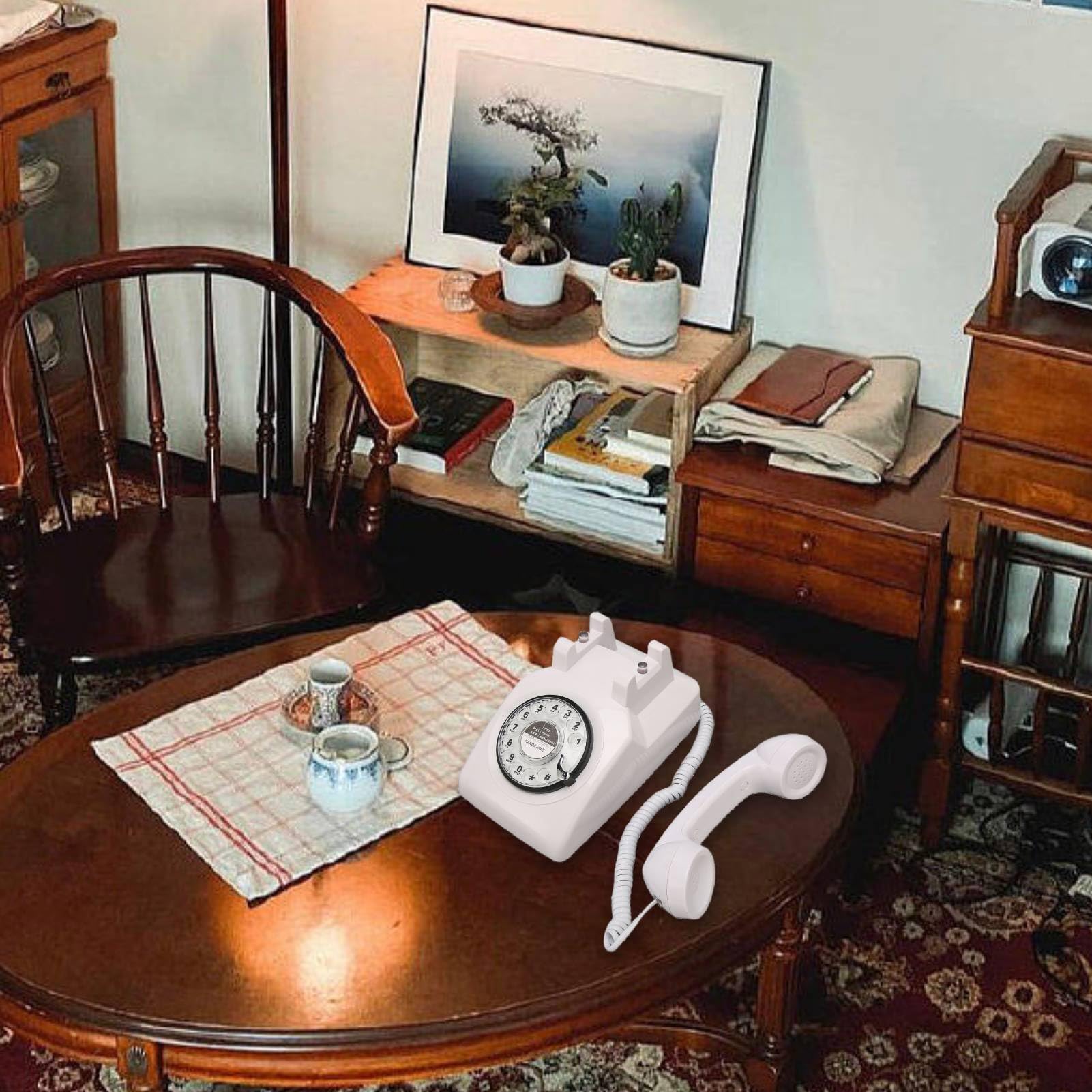 Retro Vaste Telefoon, Vintage Telefoon met Geluid Gastenboek Functie Ingebouwde 8 GB Geheugen Corded Bureau Telefoon voor Home Hotel