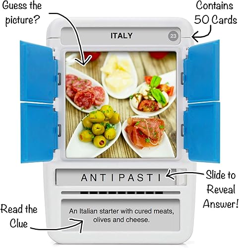 Miniatura 2 de 100 PICS Italy - Juego de cartas infantil de Italia, juegos de viaje divertidos y familiares, recursos de aprendizaje, tarjetas didácticas, para