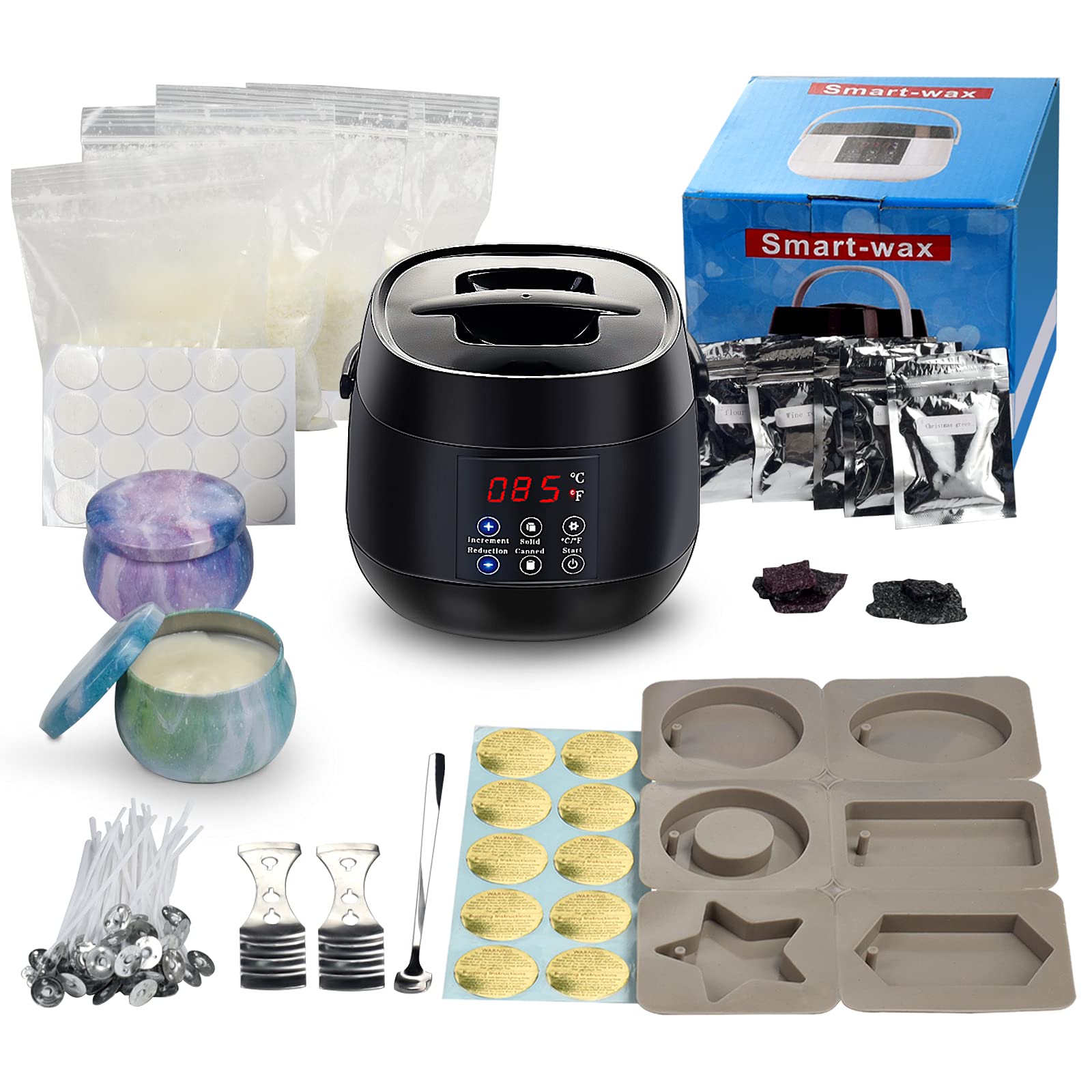 HSJL Candle Making Kit, Medium 500ML Wax Melter for Candle Making