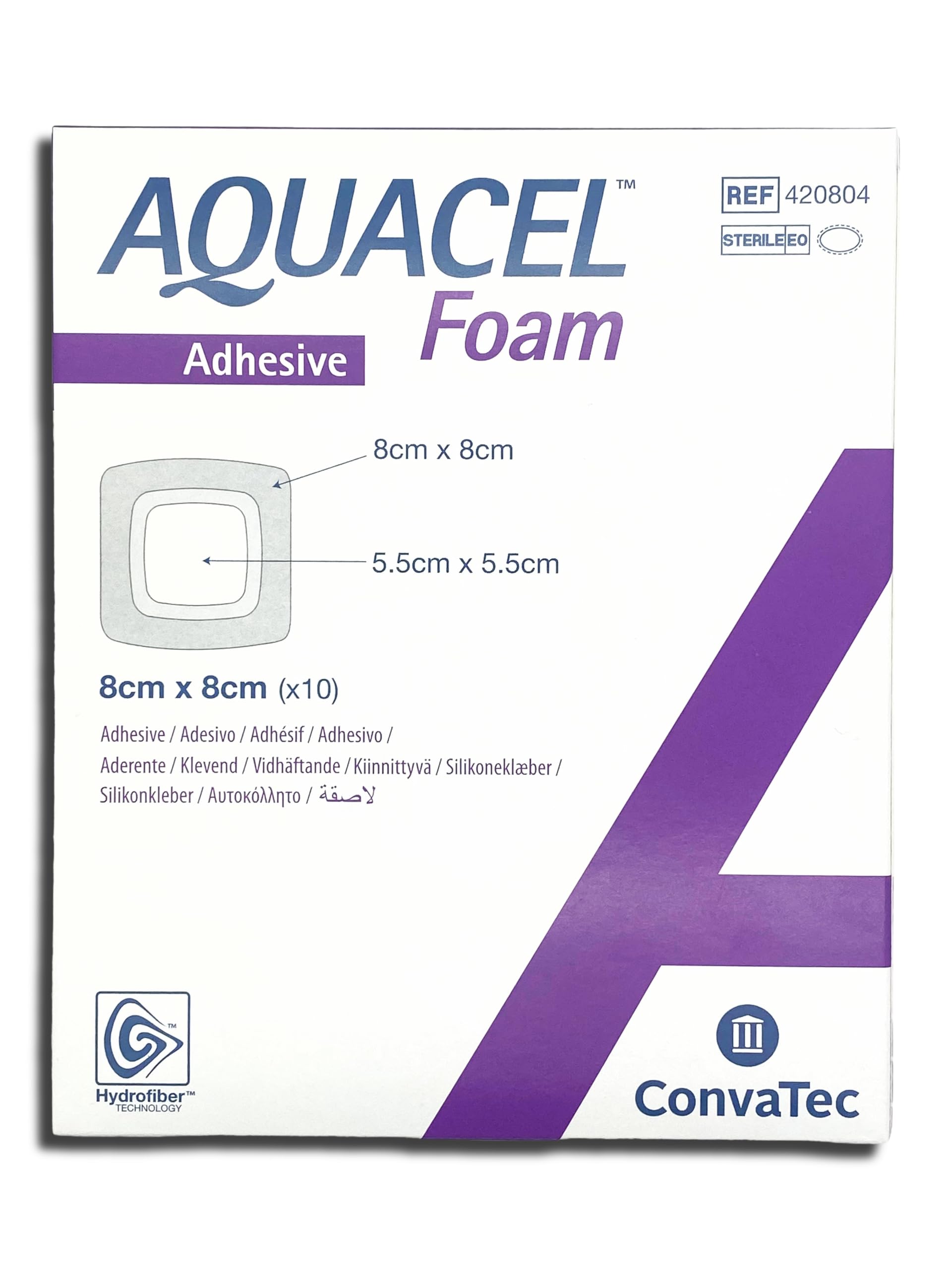 AQUACEL Foam samoprzylepny opatrunek 8 x 8 cm