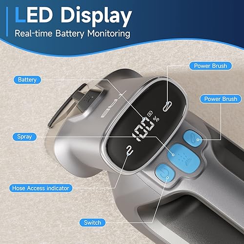 Miniatura 3 de TAB ErasePro H6 - Máquina limpiadora de alfombras, portátil, actualizada, inalámbrica, ligera, sin cables, para mascotas, escaleras, automóvil, con