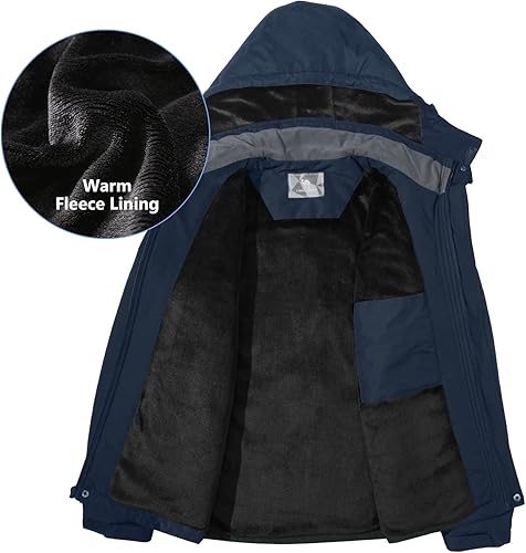 Miniatura 3 de CAMEL CROWN Chaquetas de esquí impermeables para hombre, abrigo de nieve de invierno cálido con capucha desmontable, chaqueta de lluvia resistente