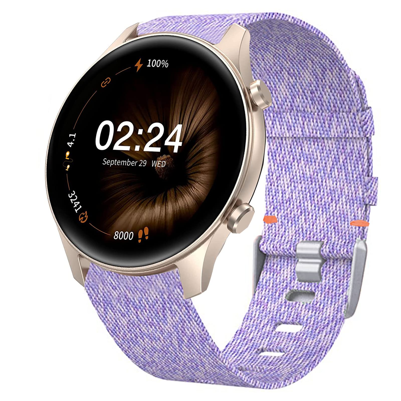 Compatible for TouchElex Venus Smartwatch Band onetuo Breathable Nylon Woven Fabric Replacement Accessory Strap Compatible for TouchElex Venus 1.2" Smart Watch/Deeprio Pascua Smart Watch (Purple)