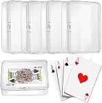 Clear Plastic Playing Card Case Set - 4Pcs Blank Playing Card Storage Box Trading Card Deck Box, Perfect for Organization of Playing Cards Business Cards Game Cards and More (4Pcs Clear Set)