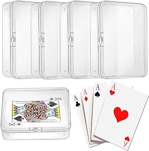 Clear Plastic Playing Card Case Set - 4Pcs Blank Playing Card Storage Box Trading Card Deck Box, Perfect for Organization of Playing Cards Business Cards Game Cards and More (4Pcs Clear Set)