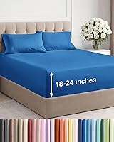 Vista 109 de Juego de sábanas de tamaño California king, transpirables, refrescantes, con esquinas extraprofundas de 18-24 pulgadas, de ajuste fácil