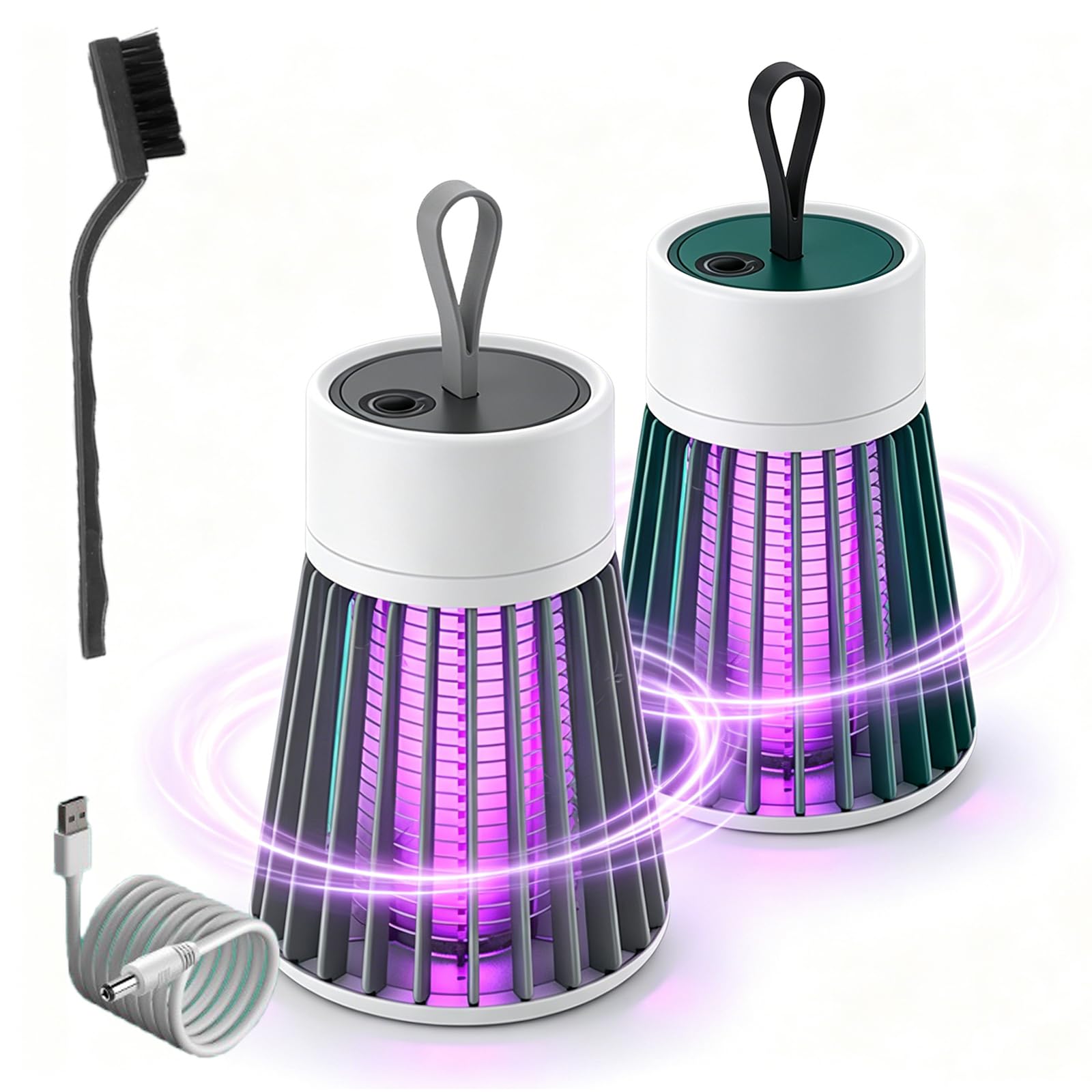 Zapfie Antimosquitos, LáMparas Antimosquitos Recargable USB Antimosquitos para Camping, Adecuado para Acampar Al Aire Libre, para El Dormitorio Y para La Sala De Estar; Apto para Todos (2pcs)