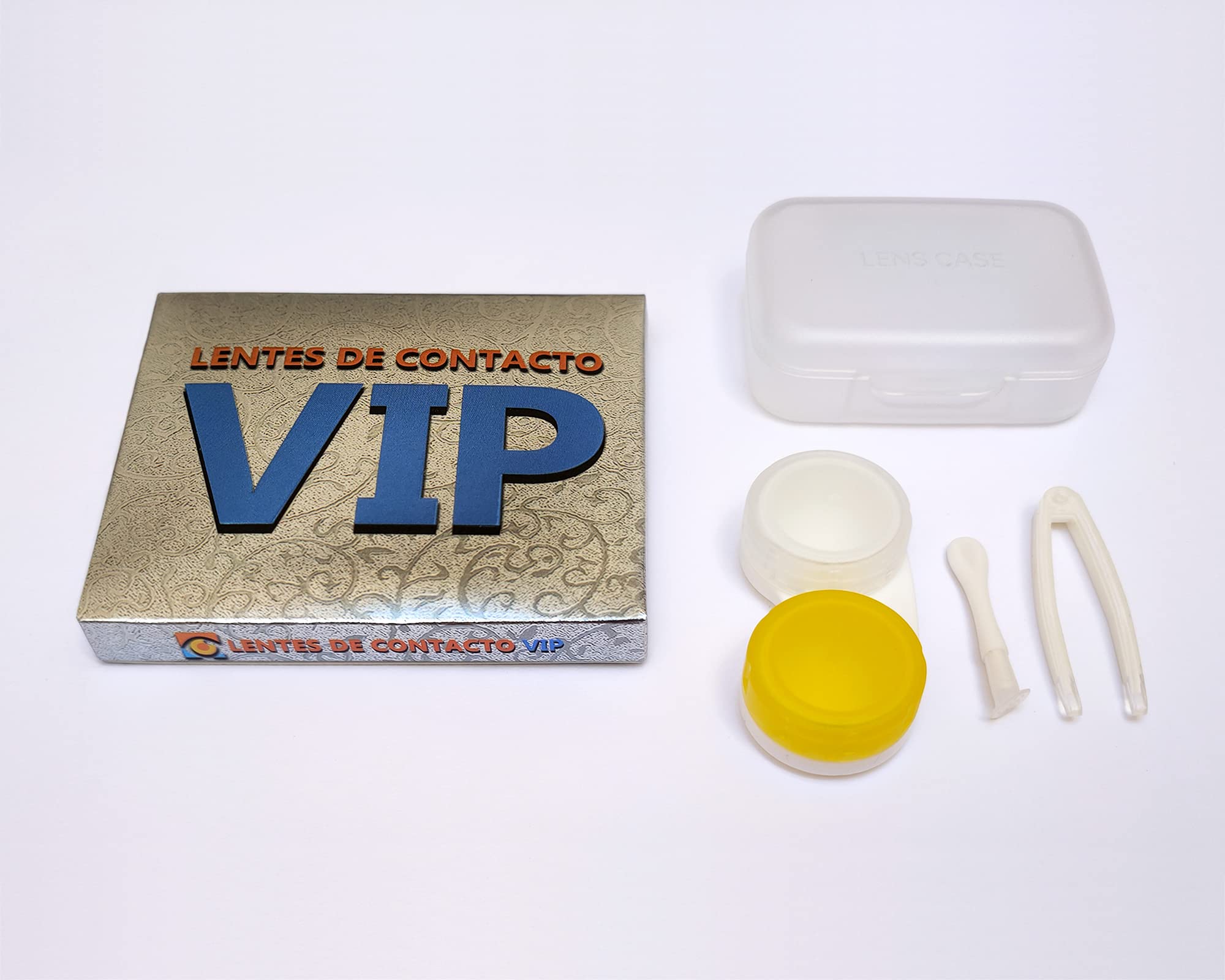 Lentillas de Contacto Color Verde Amielado Duración 1 Año + Kit de Accesorios Color Ámbar VIP (2 Piezas) Sin Aro de Definición