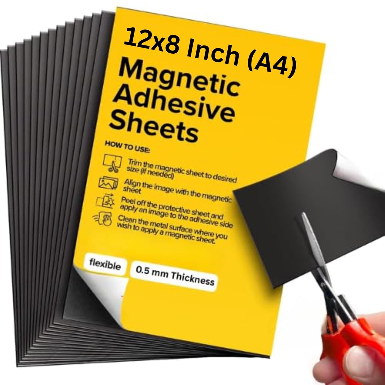 Craftmind 0.5 mm A4 Magnetic Sheets with Adhesive Backing - 3 PCs Each 12" x 8" - Peel and Stick Magnetic Paper for Photo and Picture Magnets - Flexible Magnet Sheets for DIY and Crafts (3, 12x8 Inch)-image-15