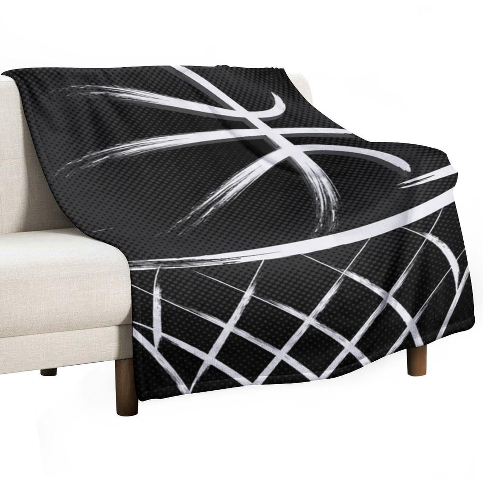 Hxwokrum Flannel Blanket, Basketball Throw Blanket for Couch Sofa Bed Office, Soft And Comfortable Without Pilling