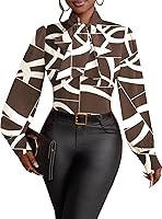 Vista 37 de Vrtige Camisa de mujer elegante con cuello de lazo, manga larga, blusa para la oficina