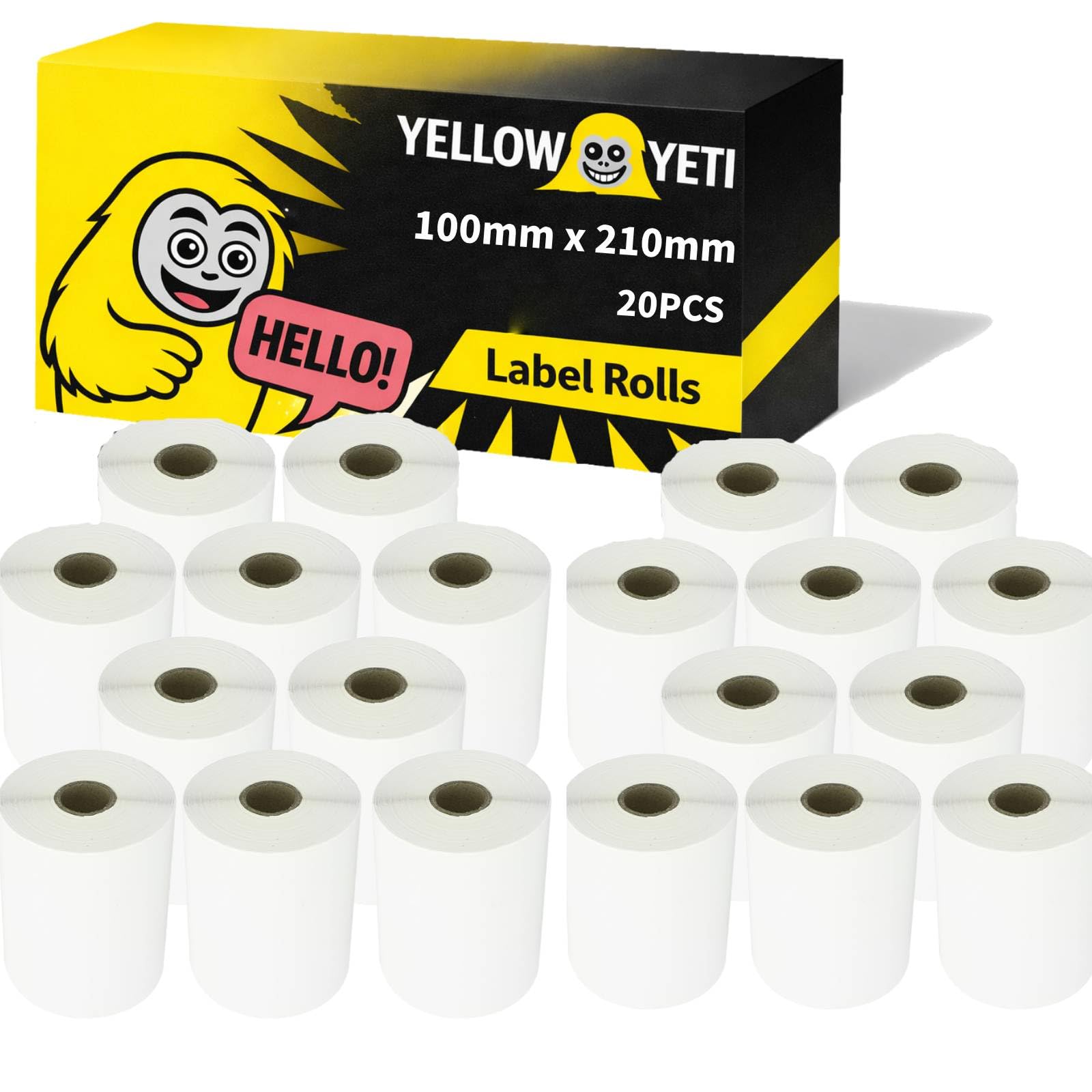 Thermodirekt - Etichette per spedizione, 100 mm x 210 mm, 200 etichette per rotolo, 20 rotoli, senza BPA, compatibili con Zebra, Eltron, Sato, Datamax
