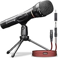 Vista 1 de Dynamic Microphone - Professional Vocal Microphone for Singing - Handheld Wired Microphone with 16ft XLR to 1/4" Audio Cable - Mic for Speaking