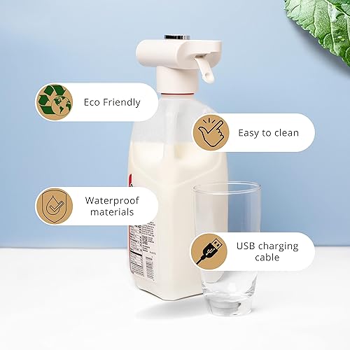 Miniatura 2 de Dispensador automático de bebidas para leche, jugo, bebidas. Compacto, fácil de usar, recargable por USB, ABS duradero, silicona, fácil de limpiar.