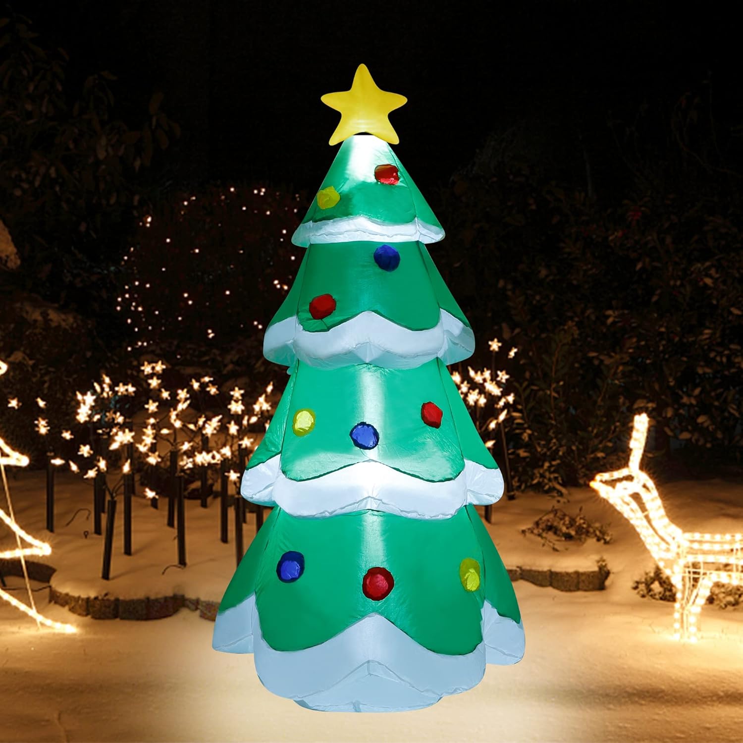 DR.DUDU 5 FT Inflatable Christmas Tree, LED Light up Xmas Tree Blow up Decorations for Christmas Party Indoor Outdoor Yard Garden Lawn Holiday Party - Image 7