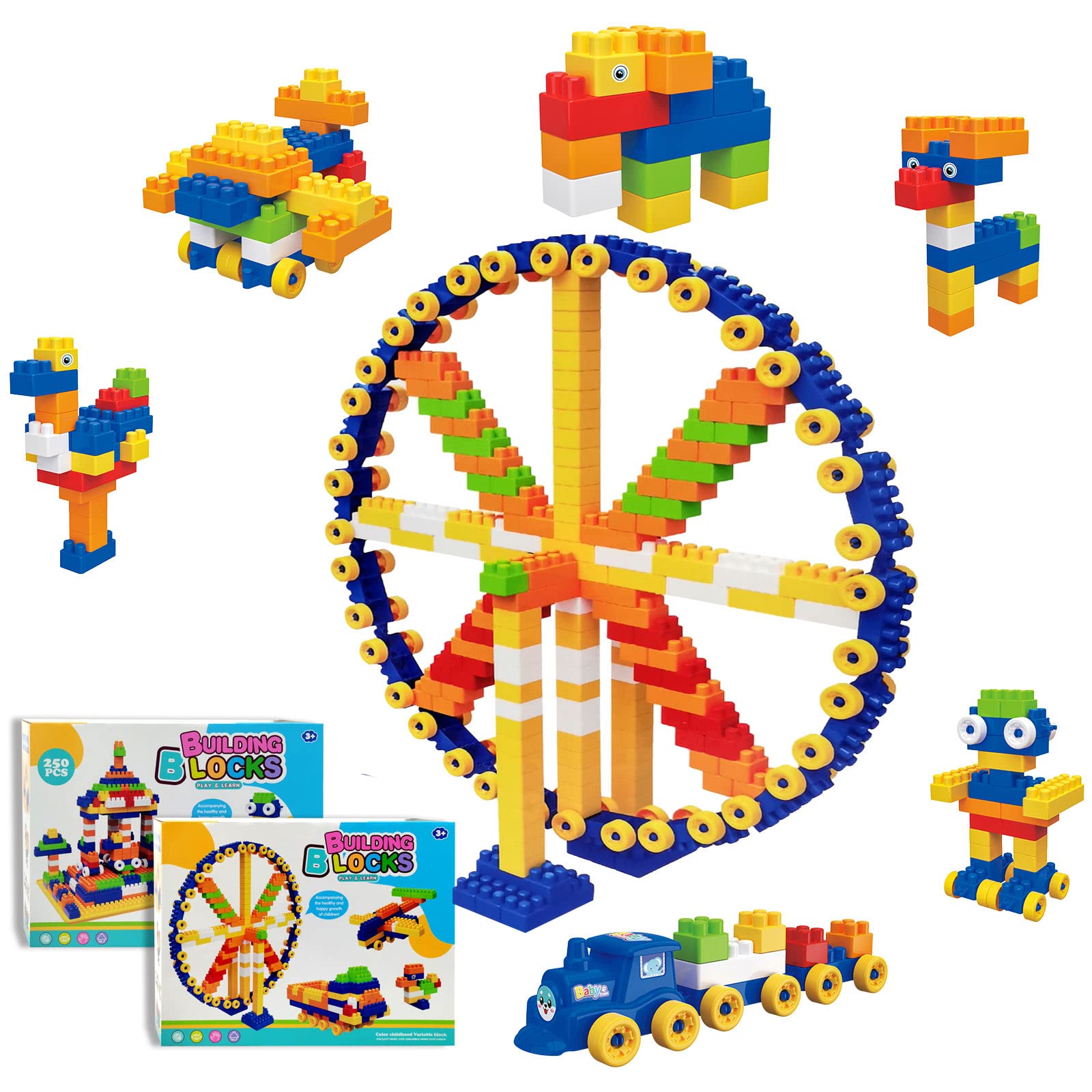 imireux Building Block for Kids?250 Bulk Basic Bricks Toys?STEM